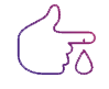 A hand with one blood droplet falling off one finger icon.